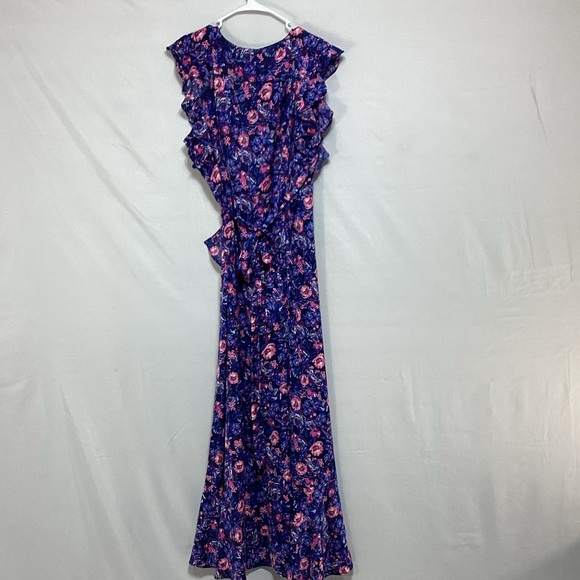 NWT XL Ava & Aiden Blue and Pink Floral Maxi Dress - Picture 3 of 12